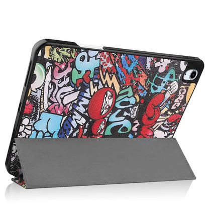 For iPad Air 11 (2024) Case Pattern Printing Protective Cover with Pen Slot and Tri-fold Stand