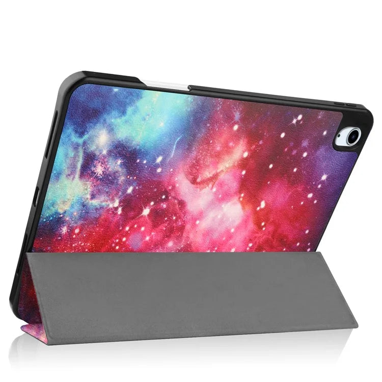 For iPad Air 11 (2024) Case Pattern Printing Protective Cover with Pen Slot and Tri-fold Stand