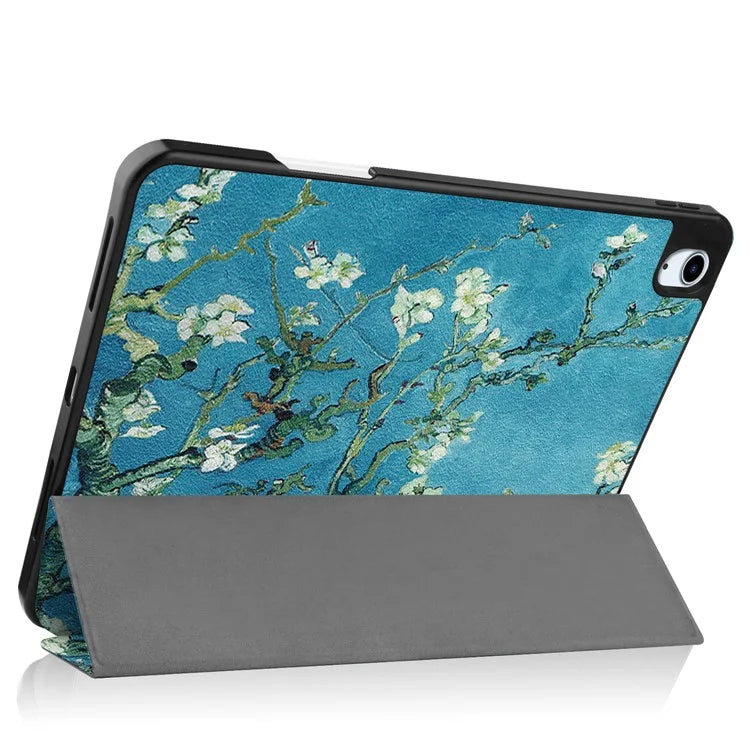 For iPad Air 11 (2024) Case Pattern Printing Protective Cover with Pen Slot and Tri-fold Stand