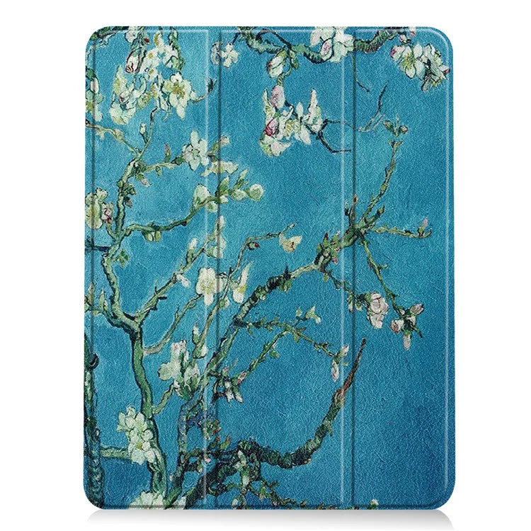 For iPad Air 11 (2024) Case Pattern Printing Protective Cover with Pen Slot and Tri-fold Stand