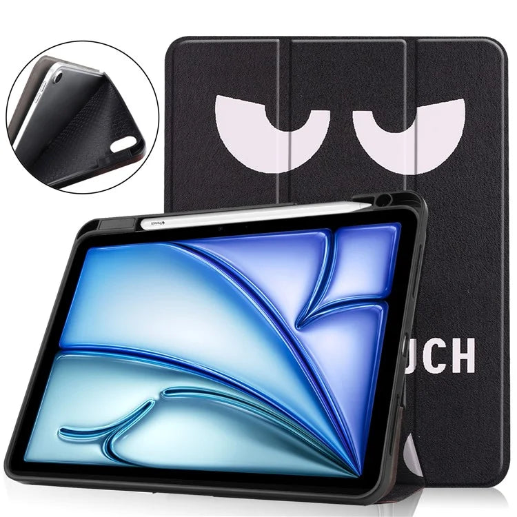 For iPad Air 11 (2024) Case Pattern Printing Protective Cover with Pen Slot and Tri-fold Stand