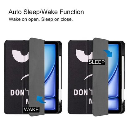 For iPad Air 11 (2024) Case Pattern Printing Protective Cover with Pen Slot and Tri-fold Stand