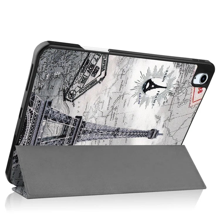 For iPad Air 11 (2024) Case Pattern Printing Protective Cover with Pen Slot and Tri-fold Stand