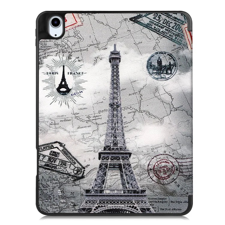 For iPad Air 11 (2024) Case Pattern Printing Protective Cover with Pen Slot and Tri-fold Stand