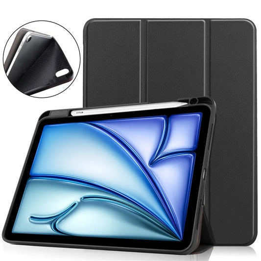 For iPad Air 11 (2024) Case Tri-fold Stand Protective Tablet Cover with Pen Slot