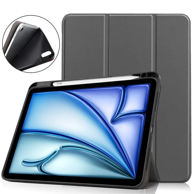 For iPad Air 11 (2024) Case Tri-fold Stand Protective Tablet Cover with Pen Slot