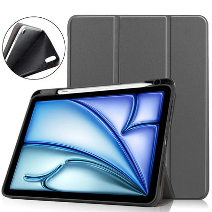 For iPad Air 11 (2024) Case Tri-fold Stand Protective Tablet Cover with Pen Slot