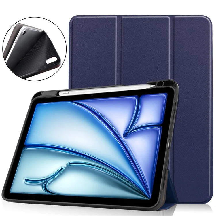 For iPad Air 11 (2024) Case Tri-fold Stand Protective Tablet Cover with Pen Slot