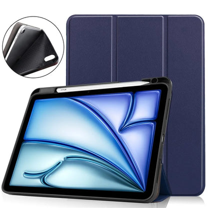 For iPad Air 11 (2024) Case Tri-fold Stand Protective Tablet Cover with Pen Slot