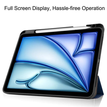 For iPad Air 11 (2024) Case Tri-fold Stand Protective Tablet Cover with Pen Slot