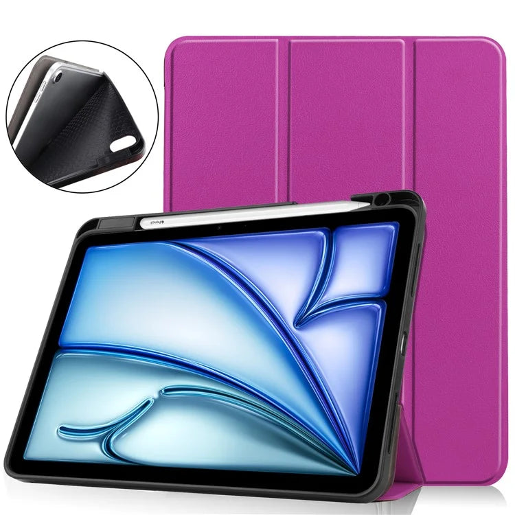 For iPad Air 11 (2024) Case Tri-fold Stand Protective Tablet Cover with Pen Slot