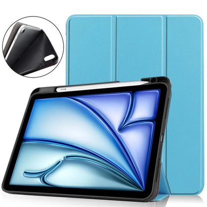 For iPad Air 11 (2024) Case Tri-fold Stand Protective Tablet Cover with Pen Slot