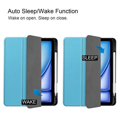 For iPad Air 11 (2024) Case Tri-fold Stand Protective Tablet Cover with Pen Slot