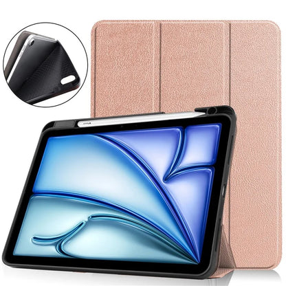 For iPad Air 11 (2024) Case Tri-fold Stand Protective Tablet Cover with Pen Slot