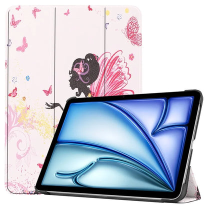 For iPad Air 11 (2024) Case Trifold Stand Pattern Auto Wake /  Sleep Tablet Cover