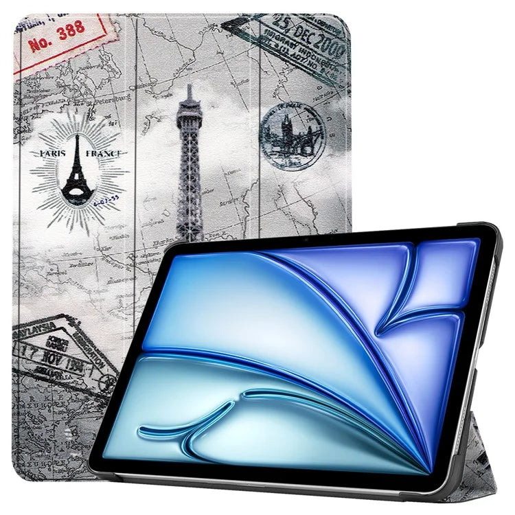 For iPad Air 11 (2024) Case Trifold Stand Pattern Auto Wake /  Sleep Tablet Cover