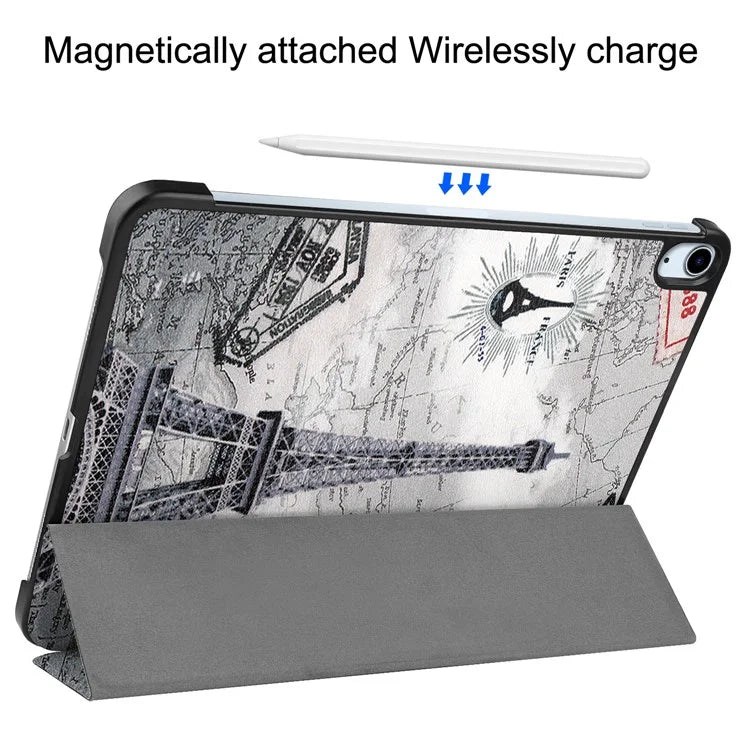 For iPad Air 11 (2024) Case Trifold Stand Pattern Auto Wake /  Sleep Tablet Cover
