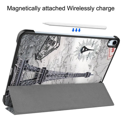 For iPad Air 11 (2024) Case Trifold Stand Pattern Auto Wake /  Sleep Tablet Cover