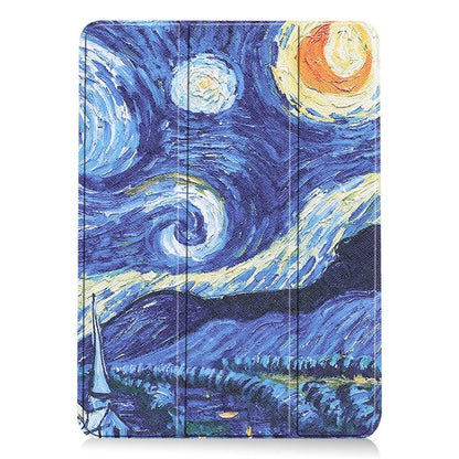 For iPad Air 11 (2024) Case Trifold Stand Pattern Auto Wake /  Sleep Tablet Cover
