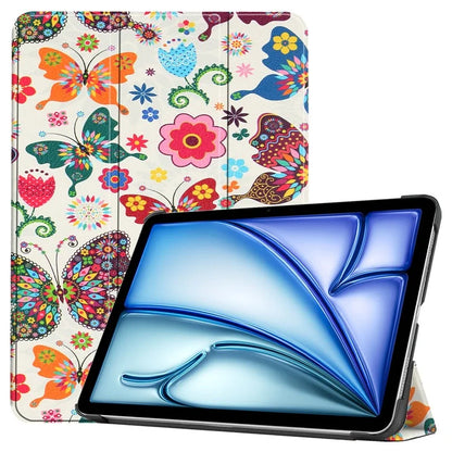 For iPad Air 11 (2024) Case Trifold Stand Pattern Auto Wake /  Sleep Tablet Cover