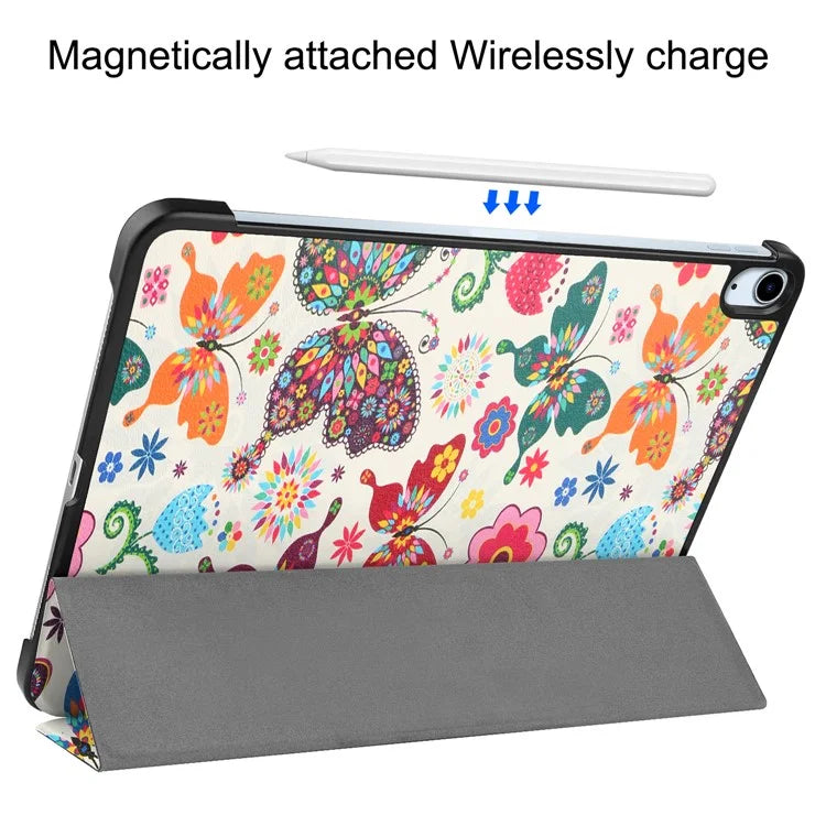 For iPad Air 11 (2024) Case Trifold Stand Pattern Auto Wake /  Sleep Tablet Cover