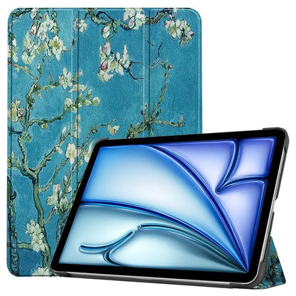 For iPad Air 11 (2024) Case Trifold Stand Pattern Auto Wake /  Sleep Tablet Cover