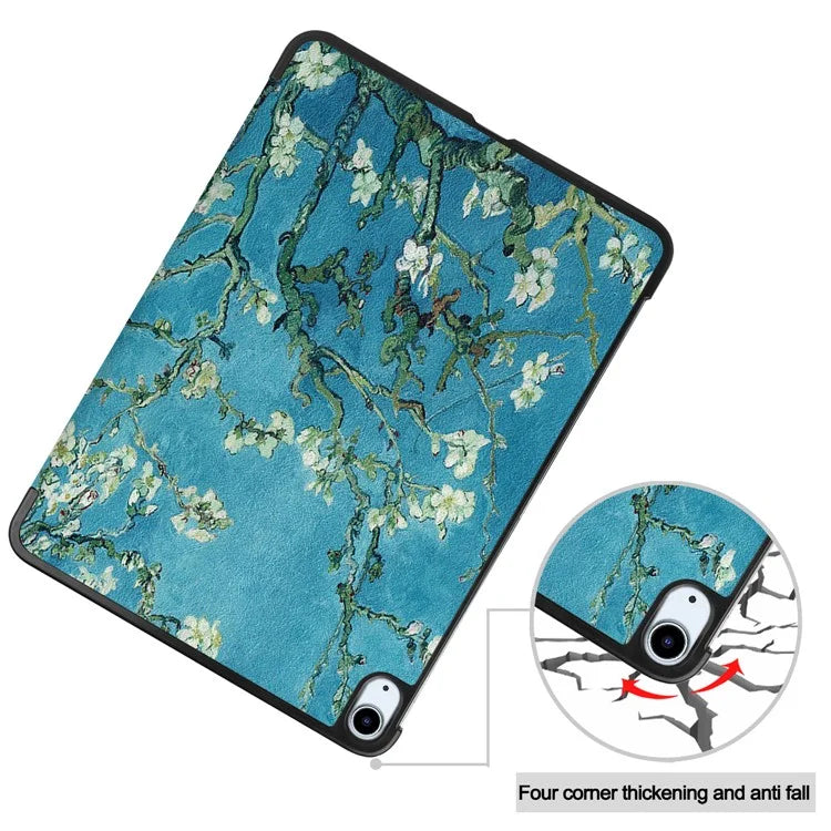 For iPad Air 11 (2024) Case Trifold Stand Pattern Auto Wake /  Sleep Tablet Cover