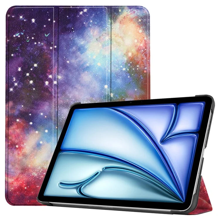 For iPad Air 11 (2024) Case Trifold Stand Pattern Auto Wake /  Sleep Tablet Cover