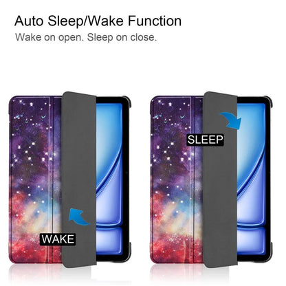 For iPad Air 11 (2024) Case Trifold Stand Pattern Auto Wake /  Sleep Tablet Cover
