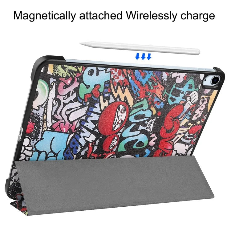 For iPad Air 11 (2024) Case Trifold Stand Pattern Auto Wake /  Sleep Tablet Cover
