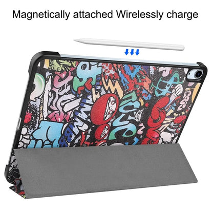 For iPad Air 11 (2024) Case Trifold Stand Pattern Auto Wake /  Sleep Tablet Cover