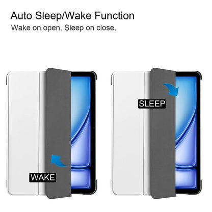 For iPad Air 11 (2024) Case PU Leather Protective Tri-fold Stand Smart Cover