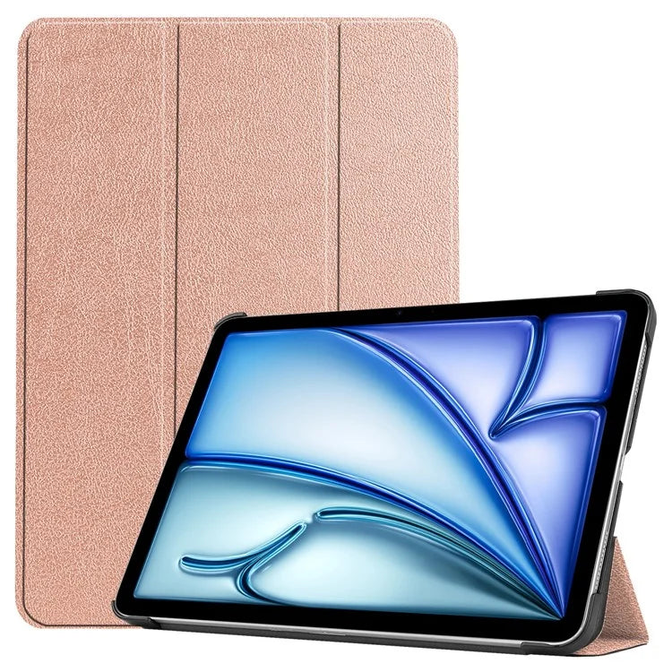 For iPad Air 11 (2024) Case PU Leather Protective Tri-fold Stand Smart Cover