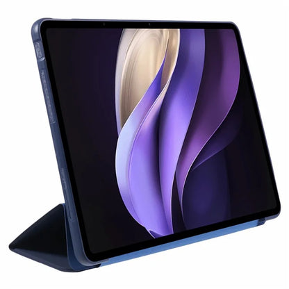 For vivo Pad3 Pro PU Leather Case Soft Silicone Tablet Cover Tri-fold Stand Protective Shell