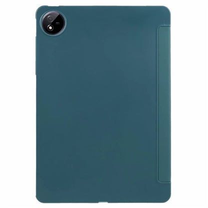 For vivo Pad3 Pro PU Leather Case Soft Silicone Tablet Cover Tri-fold Stand Protective Shell