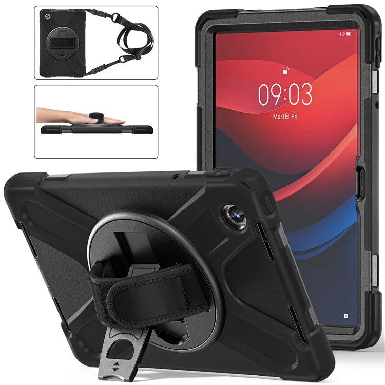 For Lenovo Tab M11 TB-330FU / 331FC / Xiaoxin Pad 11 2024 Case PC+Silicone Tablet Cover with Shoulder Strap