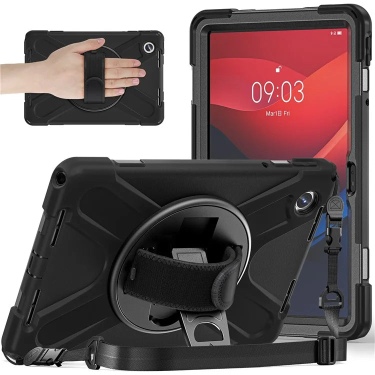 For Lenovo Tab M11 TB-330FU / 331FC / Xiaoxin Pad 11 2024 Case PC+Silicone Tablet Cover with Shoulder Strap