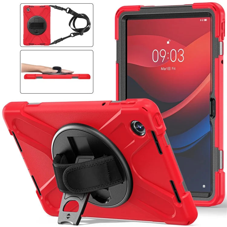 For Lenovo Tab M11 TB-330FU / 331FC / Xiaoxin Pad 11 2024 Case PC+Silicone Tablet Cover with Shoulder Strap