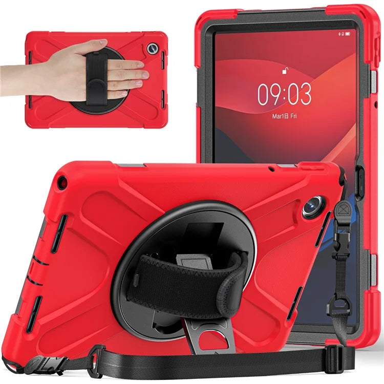 For Lenovo Tab M11 TB-330FU / 331FC / Xiaoxin Pad 11 2024 Case PC+Silicone Tablet Cover with Shoulder Strap