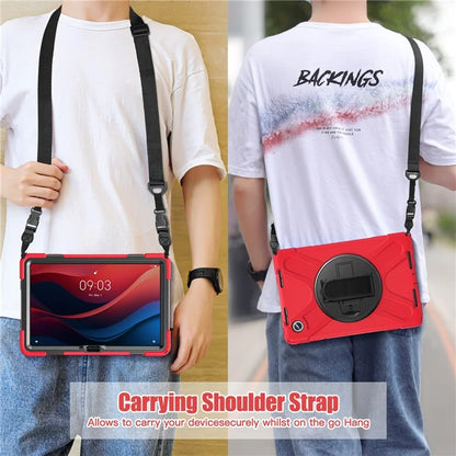 For Lenovo Tab M11 TB-330FU / 331FC / Xiaoxin Pad 11 2024 Case PC+Silicone Tablet Cover with Shoulder Strap