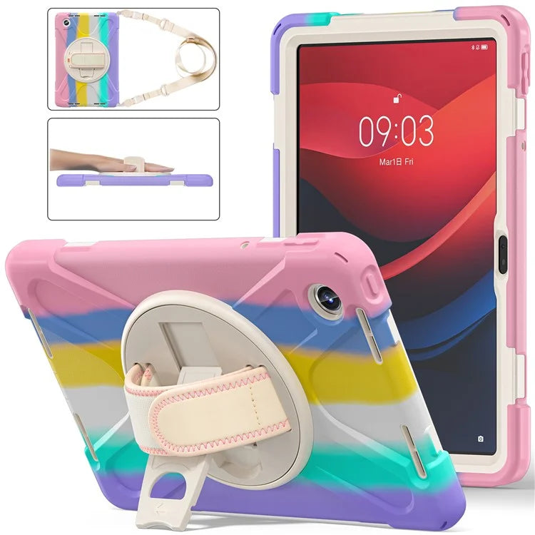 For Lenovo Tab M11 TB-330FU / 331FC / Xiaoxin Pad 11 2024 Case PC+Silicone Tablet Cover with Shoulder Strap