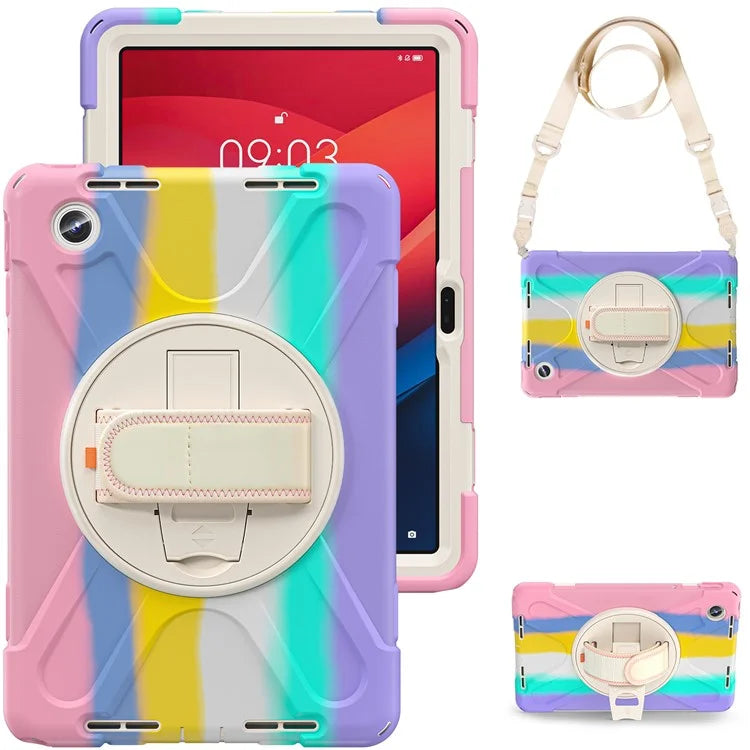 For Lenovo Tab M11 TB-330FU / 331FC / Xiaoxin Pad 11 2024 Case PC+Silicone Tablet Cover with Shoulder Strap