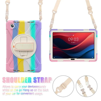 For Lenovo Tab M11 TB-330FU / 331FC / Xiaoxin Pad 11 2024 Case PC+Silicone Tablet Cover with Shoulder Strap