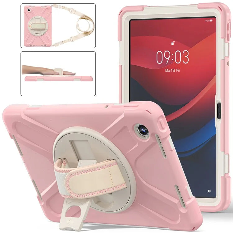For Lenovo Tab M11 TB-330FU / 331FC / Xiaoxin Pad 11 2024 Case PC+Silicone Tablet Cover with Shoulder Strap