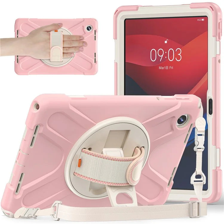 For Lenovo Tab M11 TB-330FU / 331FC / Xiaoxin Pad 11 2024 Case PC+Silicone Tablet Cover with Shoulder Strap