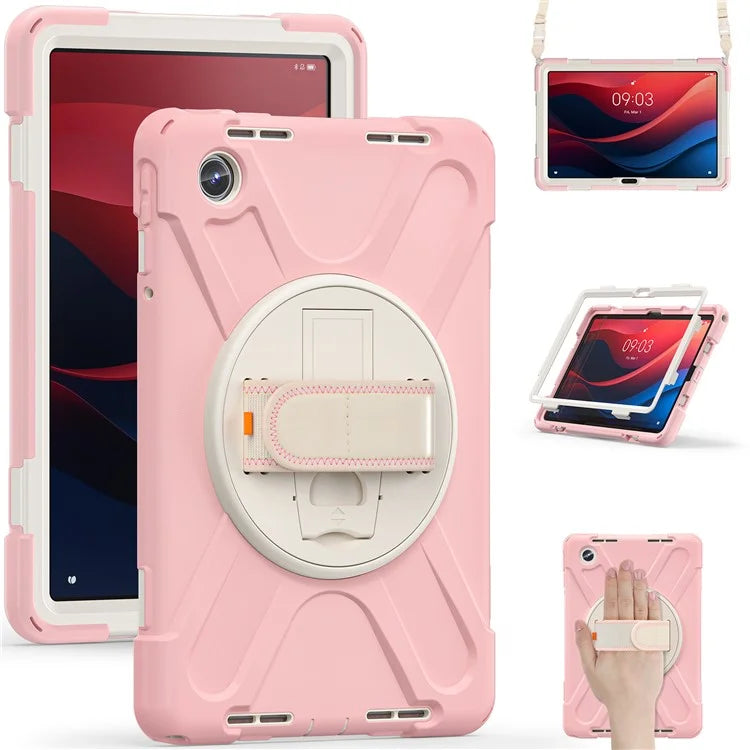 For Lenovo Tab M11 TB-330FU / 331FC / Xiaoxin Pad 11 2024 Case PC+Silicone Tablet Cover with Shoulder Strap