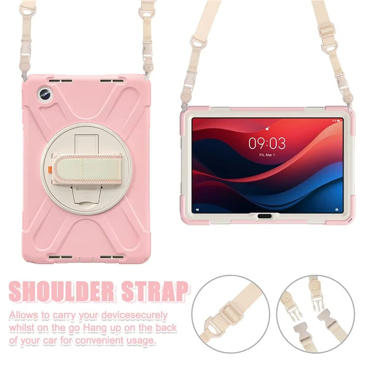 For Lenovo Tab M11 TB-330FU / 331FC / Xiaoxin Pad 11 2024 Case PC+Silicone Tablet Cover with Shoulder Strap