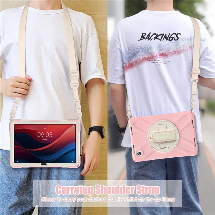 For Lenovo Tab M11 TB-330FU / 331FC / Xiaoxin Pad 11 2024 Case PC+Silicone Tablet Cover with Shoulder Strap