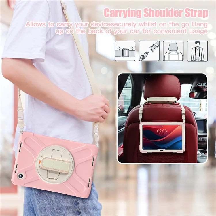 For Lenovo Tab M11 TB-330FU / 331FC / Xiaoxin Pad 11 2024 Case PC+Silicone Tablet Cover with Shoulder Strap