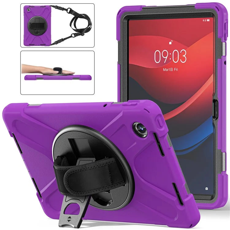 For Lenovo Tab M11 TB-330FU / 331FC / Xiaoxin Pad 11 2024 Case PC+Silicone Tablet Cover with Shoulder Strap